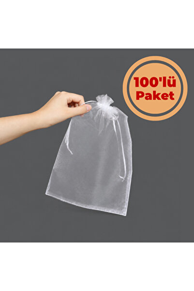Renk İthalat Tül Kese Beyaz 28x40 cm 100'lü Paket Havlu Terlik Seccade Bohça ...
