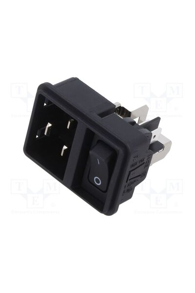 OEM Conector alimentare AC SCHURTER EC11.0001.301, soclu, tată, 16A, 250VAC, ...