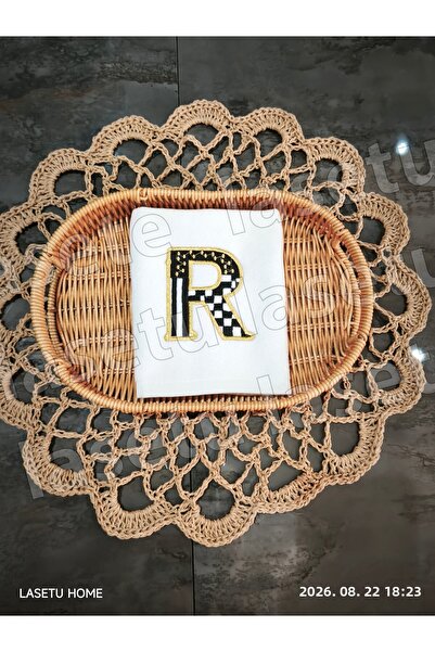 LASETU Checkered Letter R Kitchen Towel 1 Piece (30X50)