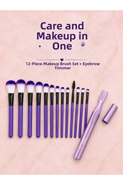Lisinya Eyebrow Trimming Device and 12-Piece Makeup Brush Set Face Eye Makeup...