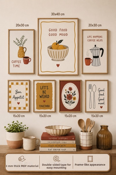 UNT 7-Piece Frame-Looking Modern Painting Set |   Retro & Pop Art |   Living ...