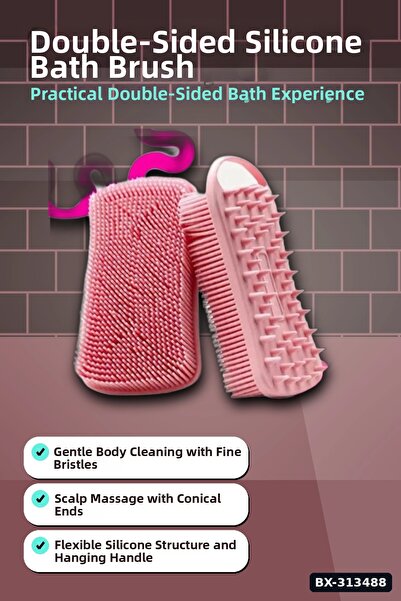 Mercansa Double-Sided Silicone Bath Massage Brush - Scalp Soothing Comb 1 Pie...