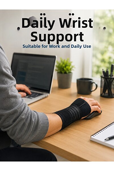 BŞK VİRGO Hand Wrist Brace with Metal Support on the Palm, Long Adjustable Wr...