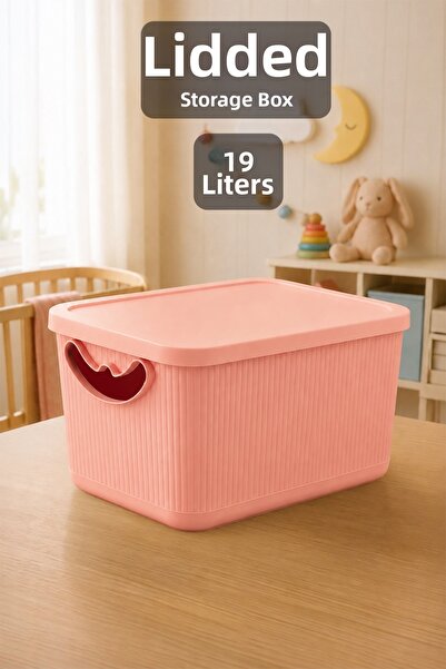 Meleni Baby 19Lt Toy Storage Box with Lid - Baby Kids Room Organizer Multi-Pu...