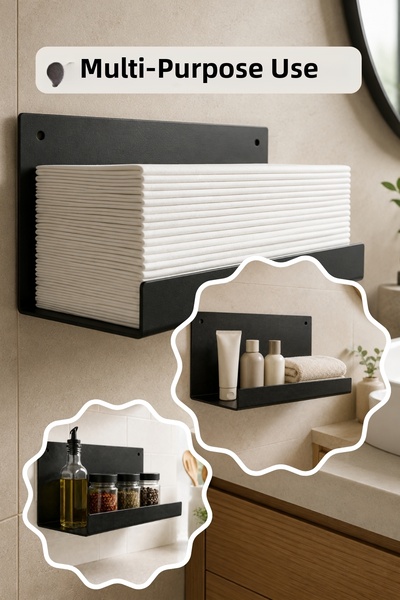 Havare Metal Wall-Mounted Multi-Purpose Metal Rack – Spice Rack, Napkin Holde...