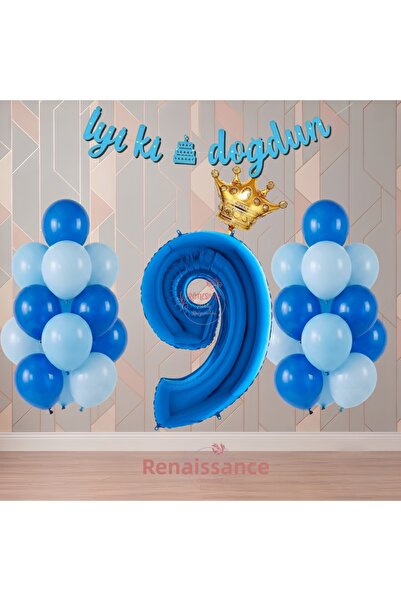 RÖNESANS PARTİ مجموعة حفلات أعياد الميلاد ذات اللون الأزرق من عصر النهضة مع أ...
