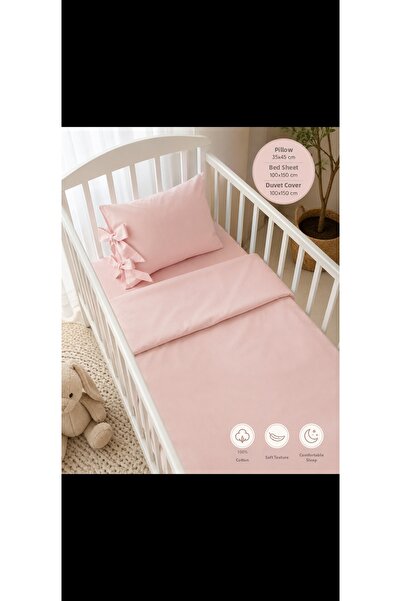 Keçeli parti hayalleri Baby Bedding Set 100% Cotton with Bow Pillow, 3-Piece ...