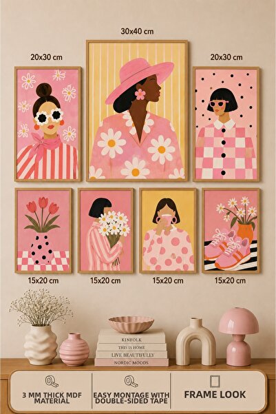 UNT 7-Piece Frame-Looking Modern Painting Set |   Retro & Pop Art |   Living ...