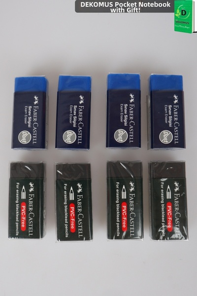 Faber Castell Original Faber-Castell 4 Pieces Exam Eraser and 4 Pieces Black ...