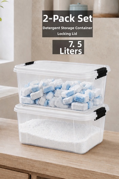 Meleni Home 2-Piece 7.5Lt Elora Organizer Box - Bathroom Organizer Powder Tab...