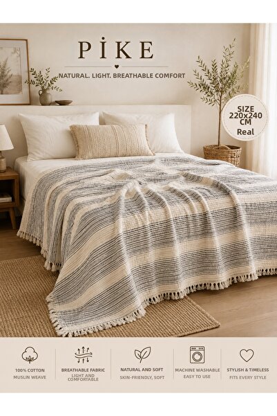 Home 100% Cotton Muslin Pique 220X240 Size