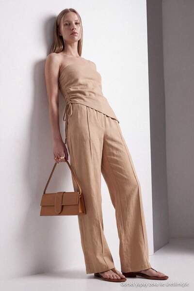 Trendyol Collection Beige Blouse Pants Woven Bottom - Top Set Twoss26Au00313