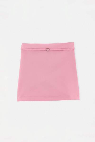 TRENDYOLKIDS Rosa Mädchen-Minirock in A-Linie mit Gürtel TKDAW27ET00006