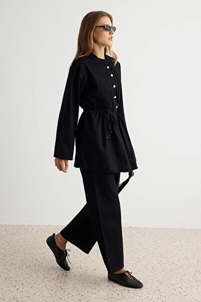 Trendyol Collection Black Button Detailed Shirt Pants Denim Bottom - Top Set ...