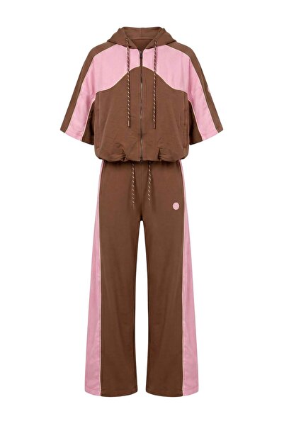 Trendyol Collection Brown Knitted Tracksuit Set Twoaw27Em00015
