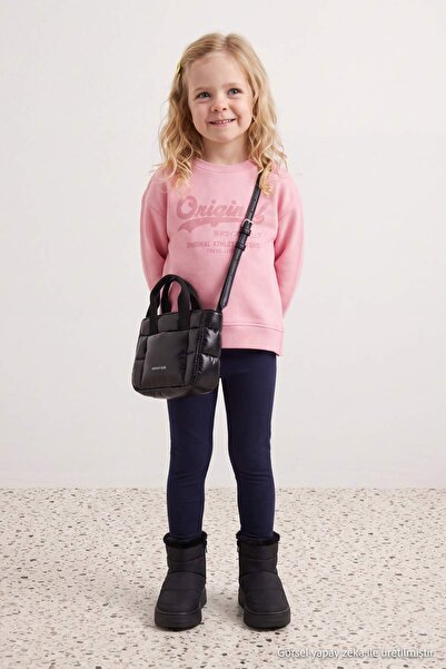 TRENDYOLKIDS Rosa Baumwoll-Set aus dickem Strick-Sweatshirt und Leggings für ...