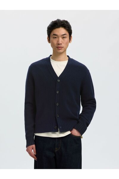 Selected Homme Strickjacke Relaxed Fit Wollgemisch