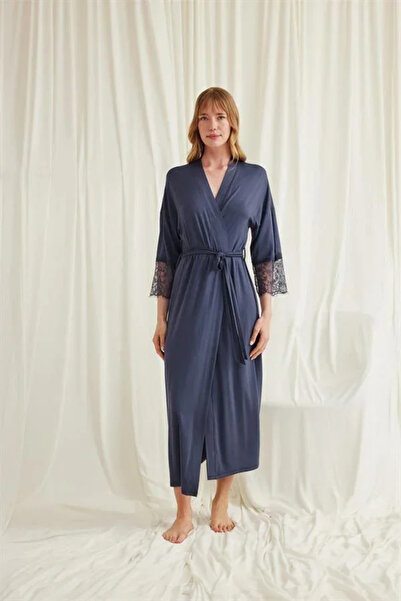 SS HOME CONCEPT Lace and Belted Dressing Gown