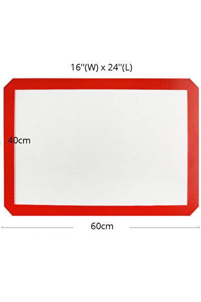 Choice Red 60x40cm A Silicone Baking Mat for Cookie Sheet - Non Stick Sheet M...