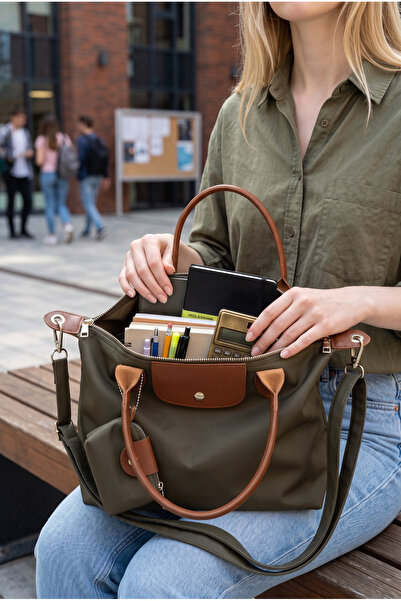 Goldies Bag Women's Khaki Parachute Fabric Wallet Zippered Bags, Crisscross S...