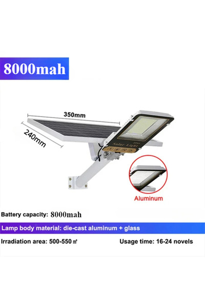 Choice 8000mah Aluminum 8000mah High Power Solar Light Outdoor Solar Street L...