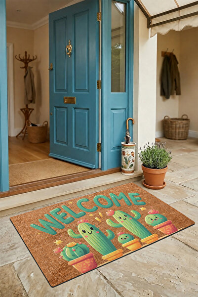 Valerine Life Χαριτωμένο Κάκτος Οικογένειας Welcome Door Mat 45x70cm