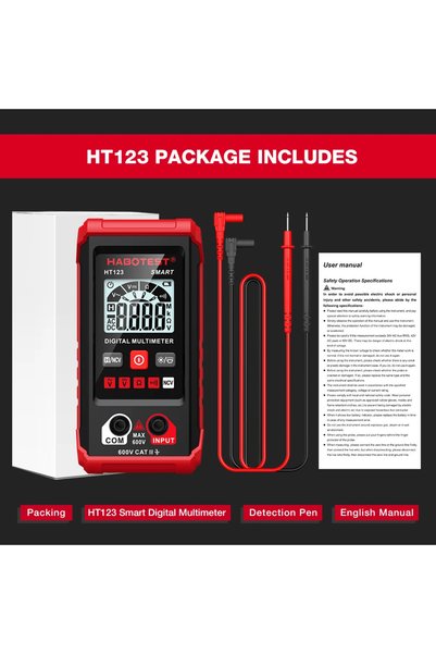 Choice HT123 HABOTEST جهاز اختبار قياس استمرارية مقاومة الجهد المتردد/المستمر...