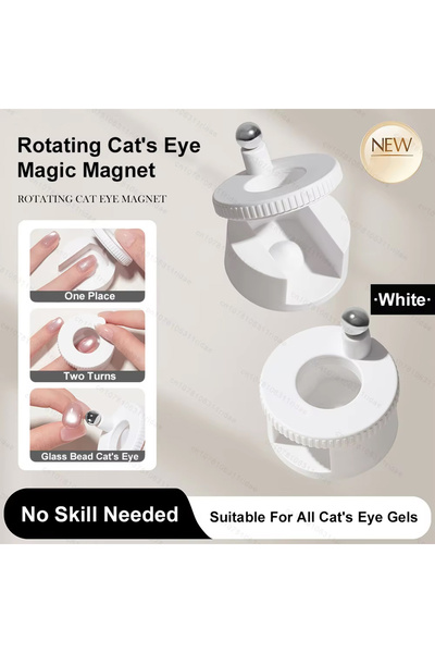 Choice1 White Rotating Cat Eye Nail Magnet Wide Light Glass Bead Effect Multi...