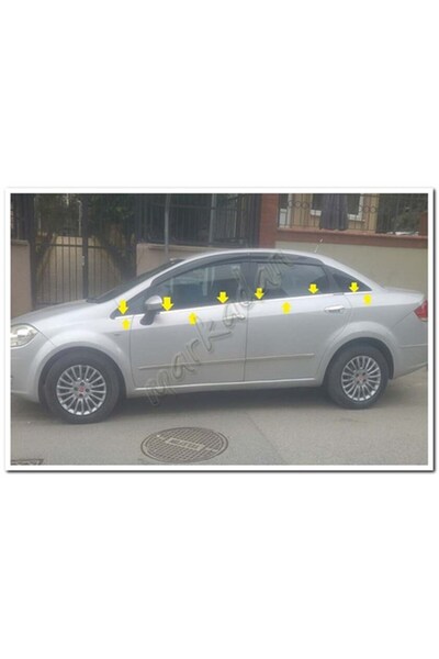 DB Chrome Fiat Linea Cam Çıtası Nikelajı 2006-2018 8 Parça P.Çelik