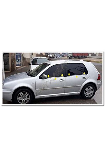 DB Chrome VW Golf 4 Cam Çıtası Nikelajı 1998-2004 4 Parça P.Çelik