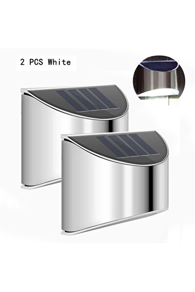 Choice 0-5W 2PC White Light 2Pcs Stainless Steel Solar Wall Lights Waterproof...
