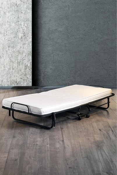 Niron Yatak Iron Katlanır Yatak ve Karyola | 80x190 cm Katlanabilir Somya ve Yatak Tek Kişilik Katlanır Yatak