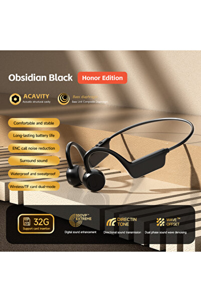 choice2 black Wireless sports open-ear air conduction headphones X1 Pro, ear-...
