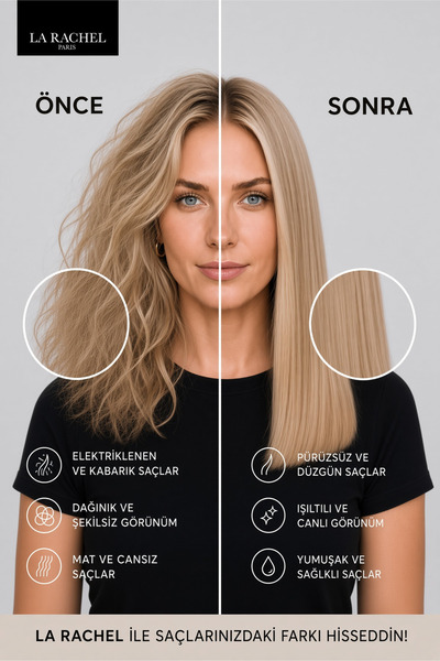 La Rachel Onarıcı Saç Maskesi Keratin & Argan İpeksi Yumuşaklık Yıpranmış Kuru Saç Bakımı