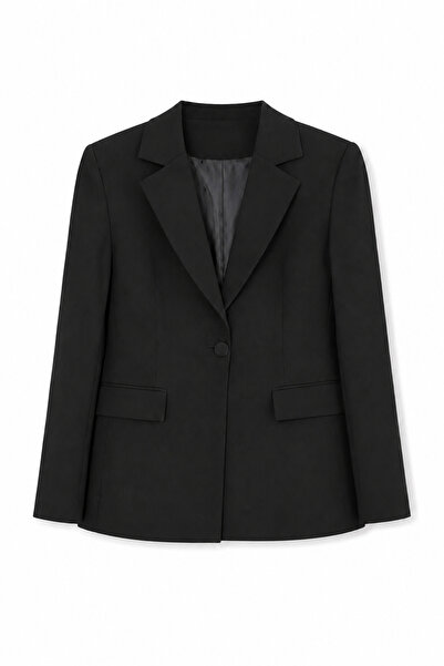 FEG STORE Single Button Black Blazer Jacket