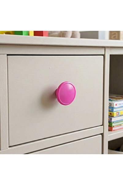 EYM Children's Room Single Button Furniture Handle Diameter 55 mm Pink