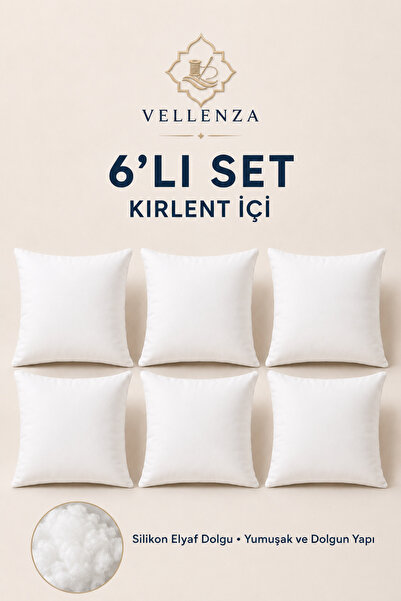 Vellenza 6’lı Kare Kırlent İçi Silikon Elyaf Dolgulu İç Yastık Yumuşak Dolgun...