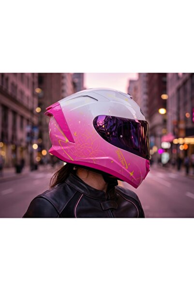 MTS Sweet Pembe Kadın Full Face (Kapalı) Motosiklet Kaskı – DOT & CE Sertifik...