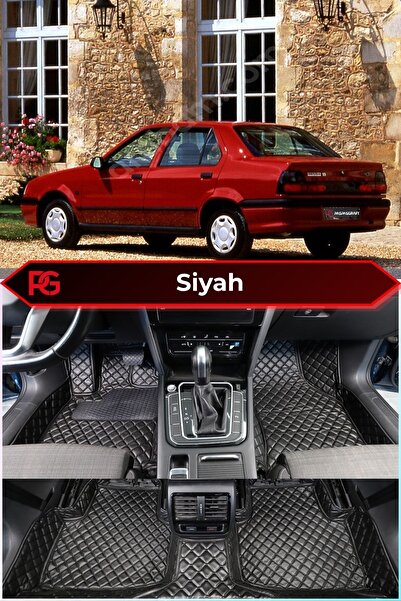 PASPASGRAFT RENAULT RENO R19 Siyaha Siyah Dikiş 8D Premium Tam Kaplama Kaymaz...