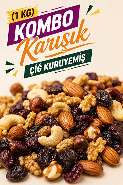 ÜLKÜ KURUYEMİŞ (1 KG) Kombo Karışık Çiğ Kuruyemiş Hediyelik Atıştırmalık - 1....
