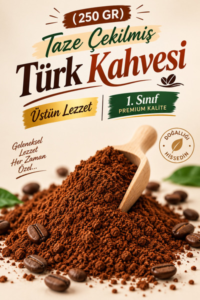 ÜLKÜ KURUYEMİŞ (250 GR) Taze Çekilmiş Türk Kahvesi Üstün Lezzet - 1. Sınıf Pr...