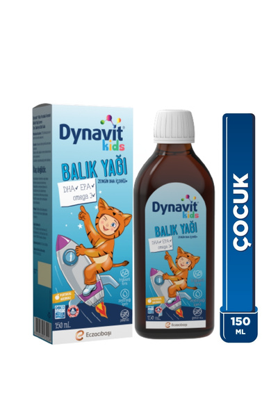 Dynavit Kids Balık Yağı 150 mL - Çocuklar için 1300mg Balık Yağı, Omega-3, EP...