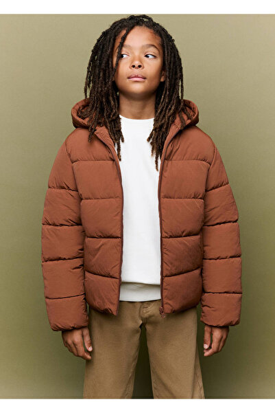 MANGO Kids Kapüşonlu kapitone anorak