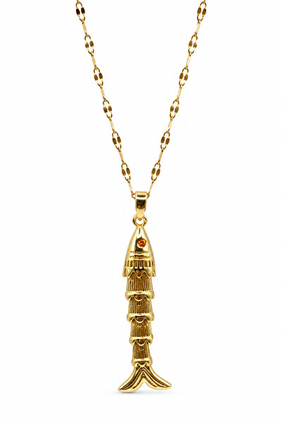 Stelle Jewelry Steel Fish Tail Necklace Gold Color Stylish Women's Necklace w...