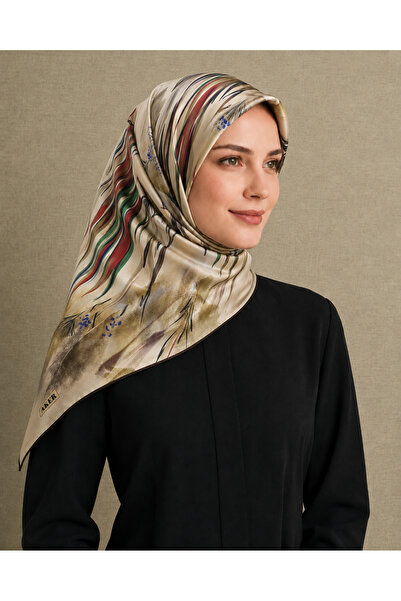 Aker Multicolored Mixed Pattern Tivil Silk Scarf 8837713 - 911