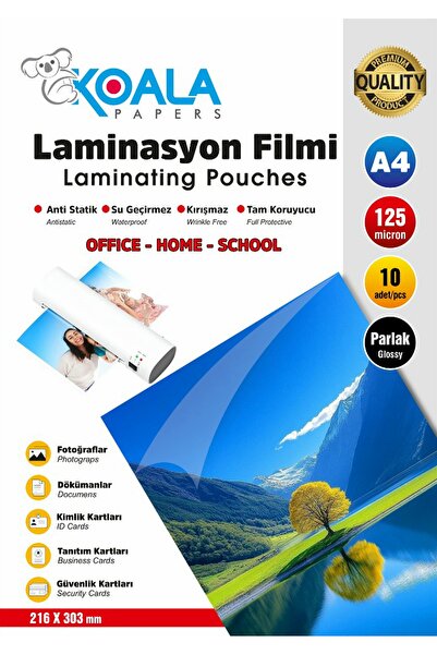 ADASRA KOALA Laminasyon Filmi A4 125 mic ( 10 Adet )