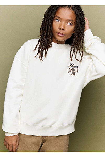 MANGO Kids Desenli pamuklu sweatshirt