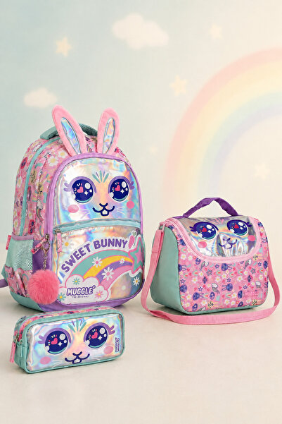 MUGGLE 9098 Sweet Bunny Okul Sırt Çantası 3'Lü Set