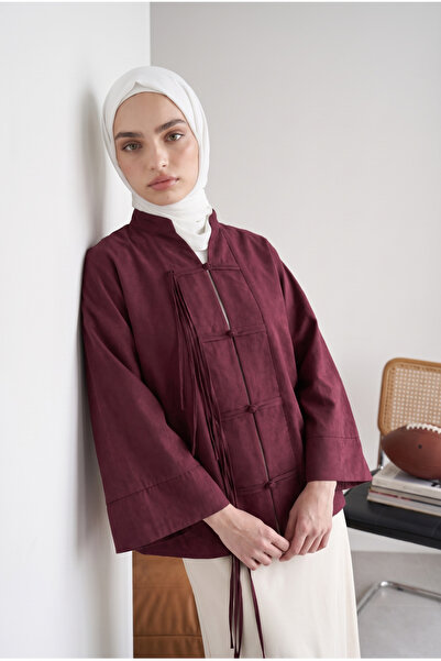 bellura Çin Düğümü Hakim Yaka Paraşüt Kimono