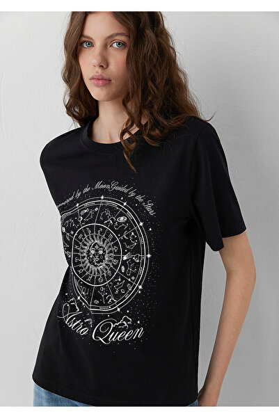 Mavi Astrology Printed Black T-Shirt Regular Fit / Normal Cut 1614167-900